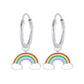 Children's Sterling Silver Colourful Rainbow Hoop Earrings