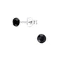 Melchior Jewellery 4mm round cubic zirconia earrings for children in black with sterling silver posts
