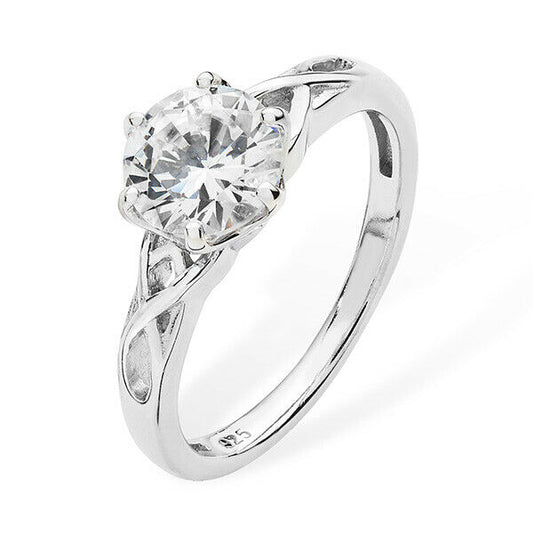 Sterling Silver Solitaire Engagement Ring