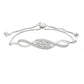 Sterling Silver Interwoven Cubic Zirconia Adjustable Bracelet