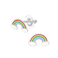 Children's Sterling Silver Glitter Rainbow Screw Back Earrings