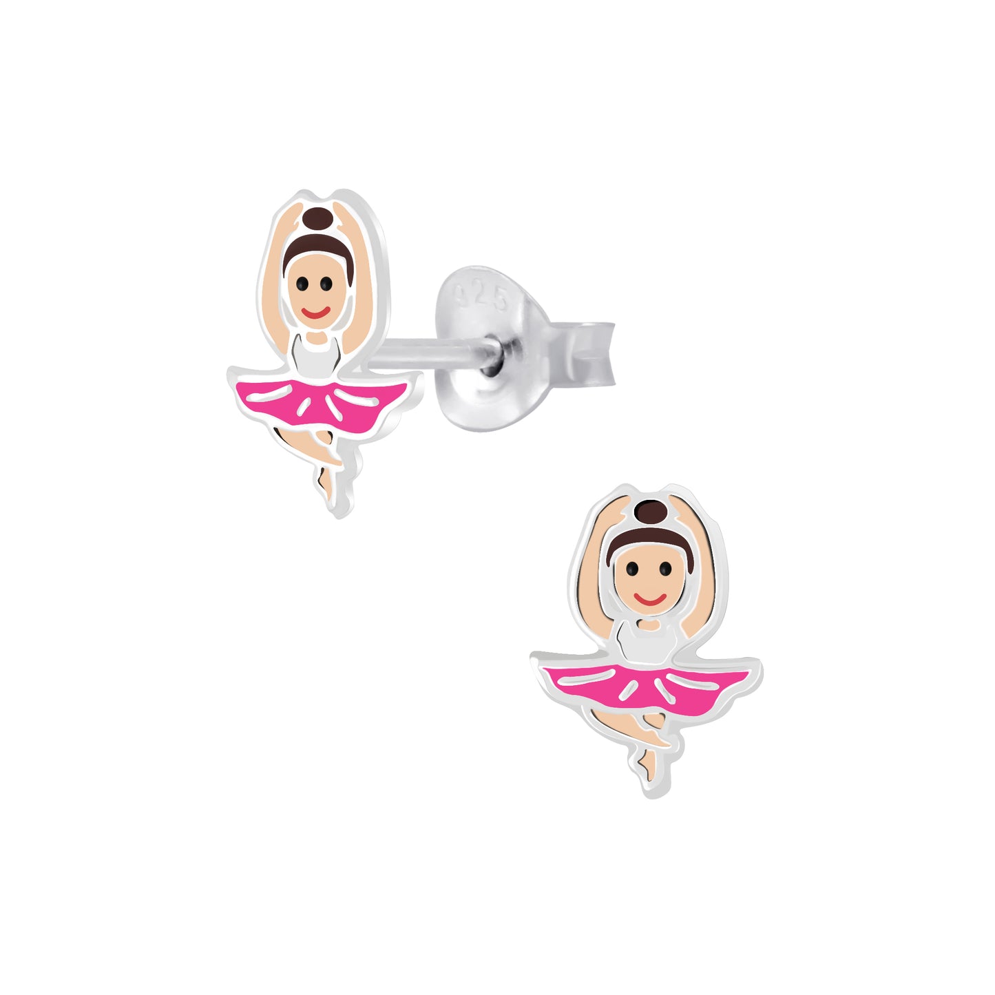 Children's Sterling Silver Ballerina Stud Earrings