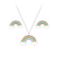 Children's Sterling Silver Rainbow Necklace & Stud Earrings Set