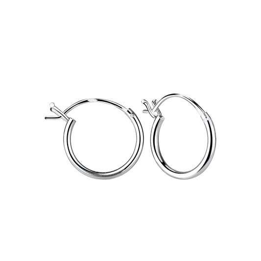 Sterling Silver 12mm French Lock Hoop Earrings