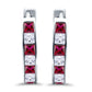 Sterling Silver Princess Cut Half Hoop CZ Ruby Earrings