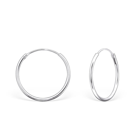 Hoop Earrings Real Sterling Silver 20 mm - Spoilurself