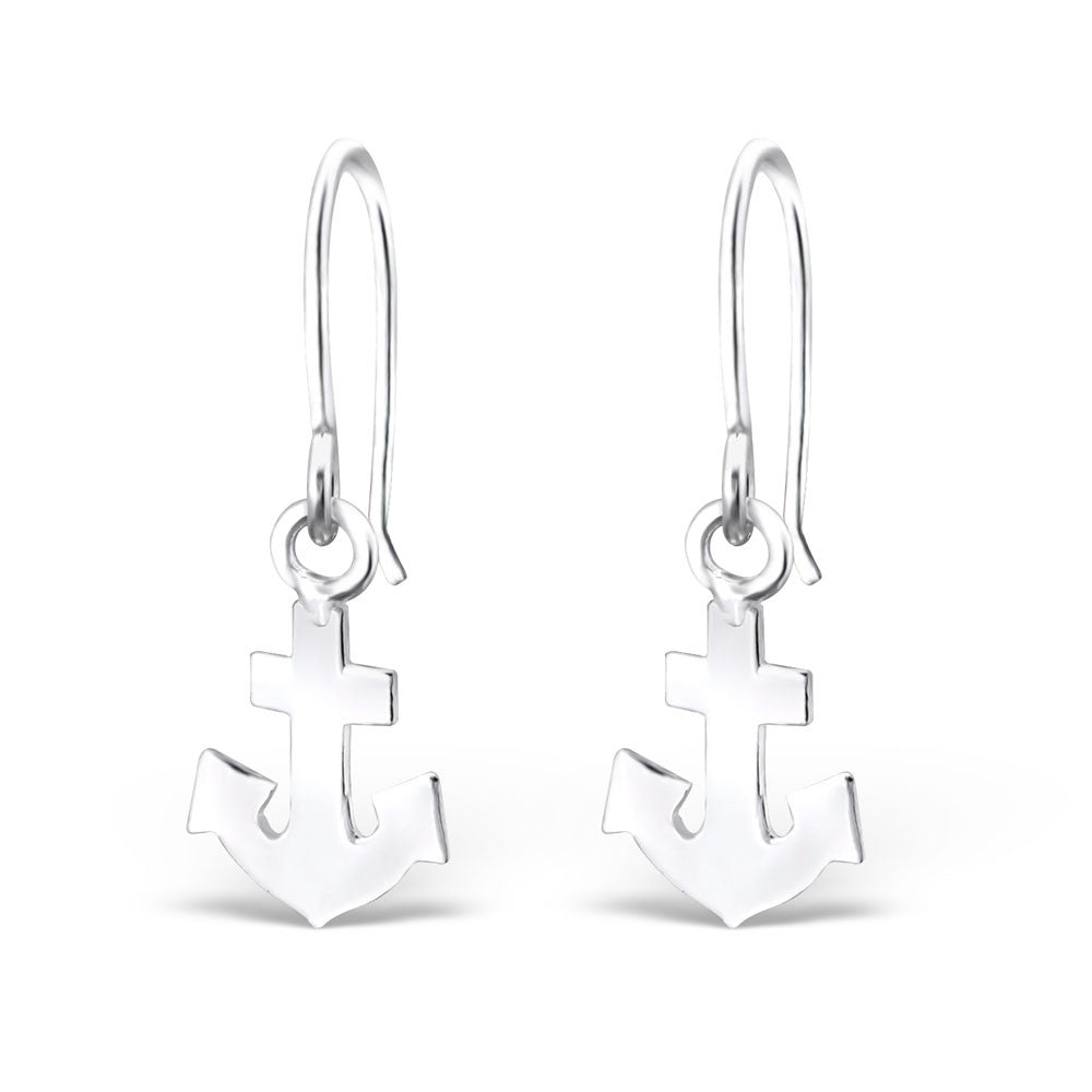 Real Sterling Silver Hanging Anchor Earrings - Spoilurself
