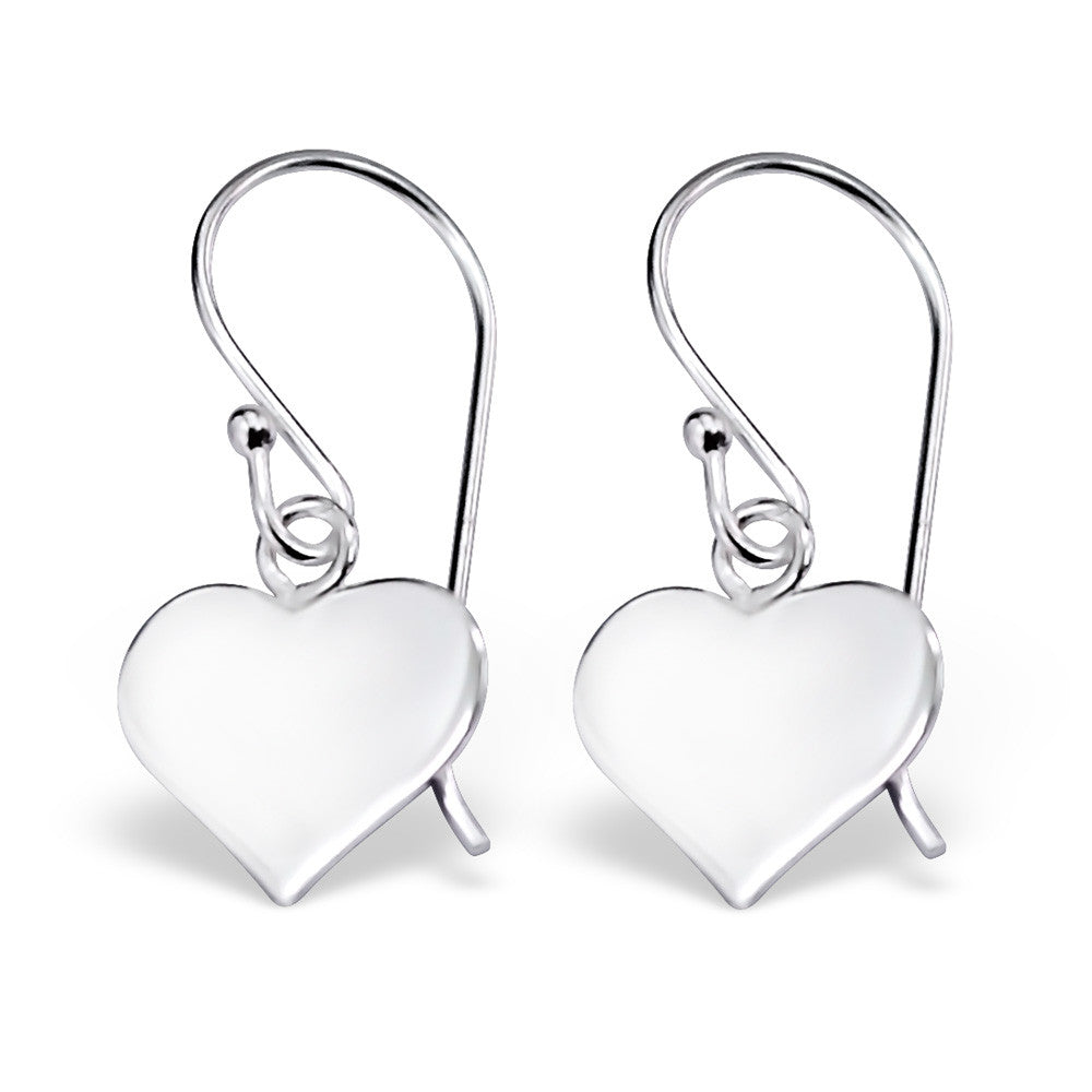 Plain Heart Drop Real Sterling Silver Earrings - Spoilurself