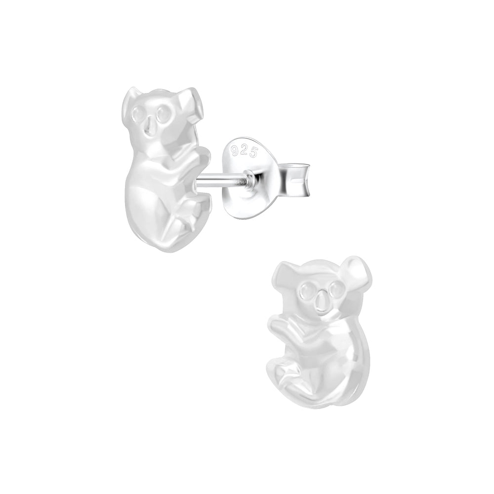 Children's 925 Sterling Silver Koala Bear Stud Earrings