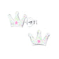 Children's Sterling Silver Princess Sparkly Crown Stud Earrings