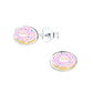 Children's Sterling Silver Pink Donut Stud Earrings