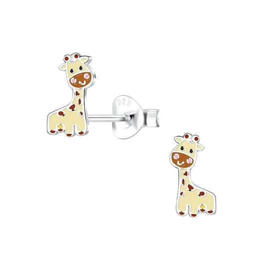 Children's 925 Sterling Silver Cute Giraffe Stud Earrings