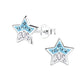 Children's Sterling Silver Crystal Star Stud Earrings