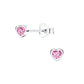 Children's Sterling Silver 4mm Pink CZ Heart Stud Earrings - Melchior Jewellery 