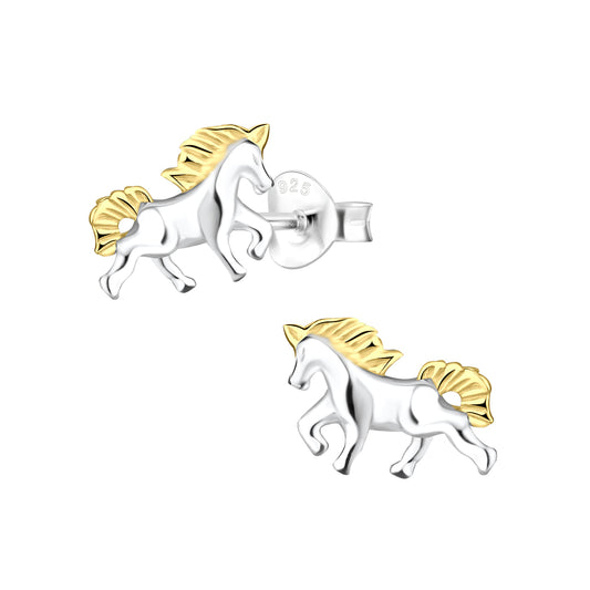 Children's Sterling Silver Horse Stud Earrings