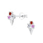 Children's Sterling Silver Ice Cream Crystal Ear Studs