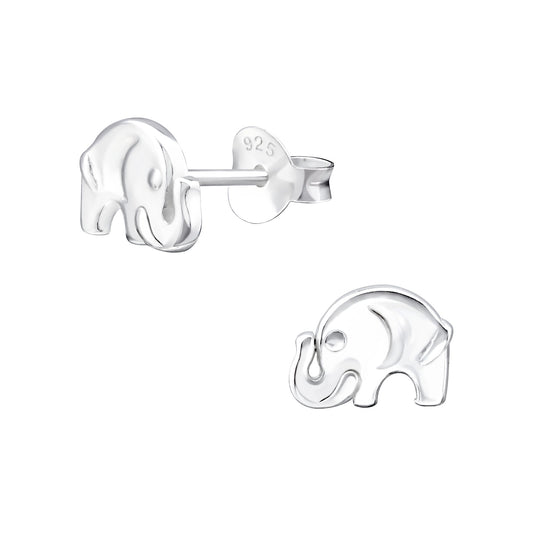Children's Sterling Silver Elephant Stud Earrings