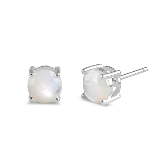 Sterling Silver Mother of Pearl Stud Earrings