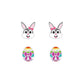 Children's Sterling Silver Set Easter Bunny & Egg Stud Earrings