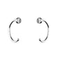 Sterling Silver Small CZ Pull-Through Hoop Earrings