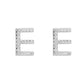 Sterling Silver Cubic Zirconia Alphabet Letter E Stud Earrings