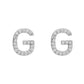 Sterling Silver Cubic Zirconia Alphabet Letter G Stud Earrings