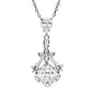 Sterling Silver Bridal Cubic Zirconia Flower Halo Necklace