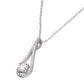 Sterling Silver Pear-Cut Cubic Zirconia Halo Pendant Necklace