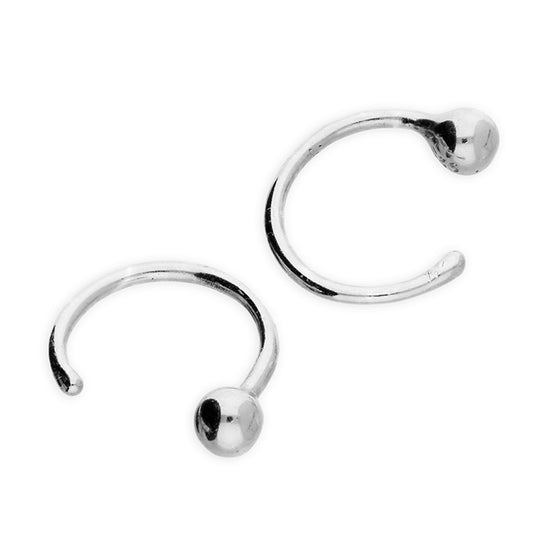 Sterling Silver Pull-Through Hoop Earrings