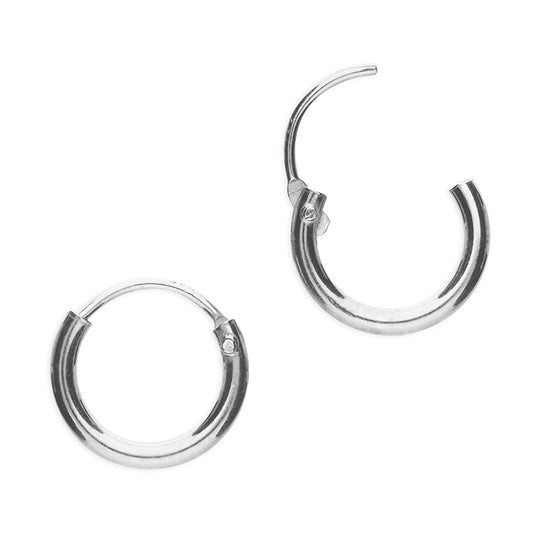 Sterling Silver 10mm hinged micro-huggie hoop