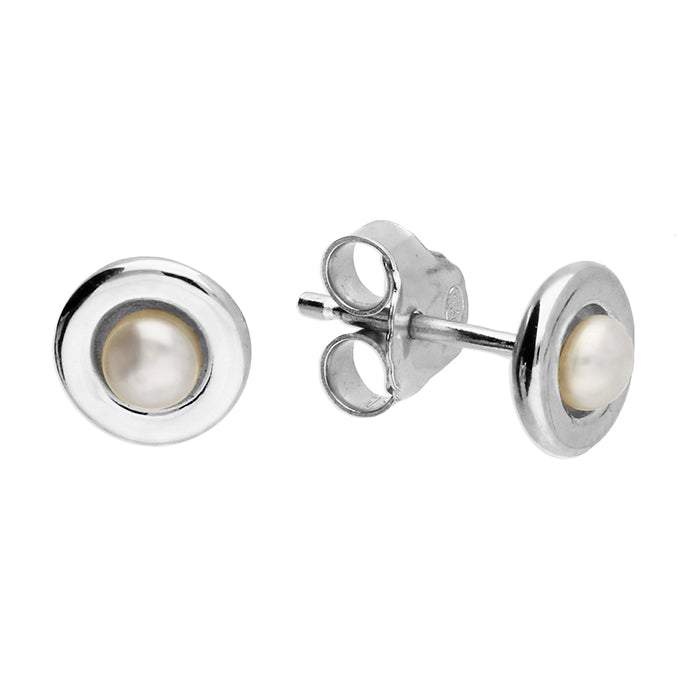 Sterling Silver Small Freshwater Cultured Pearl Earrings