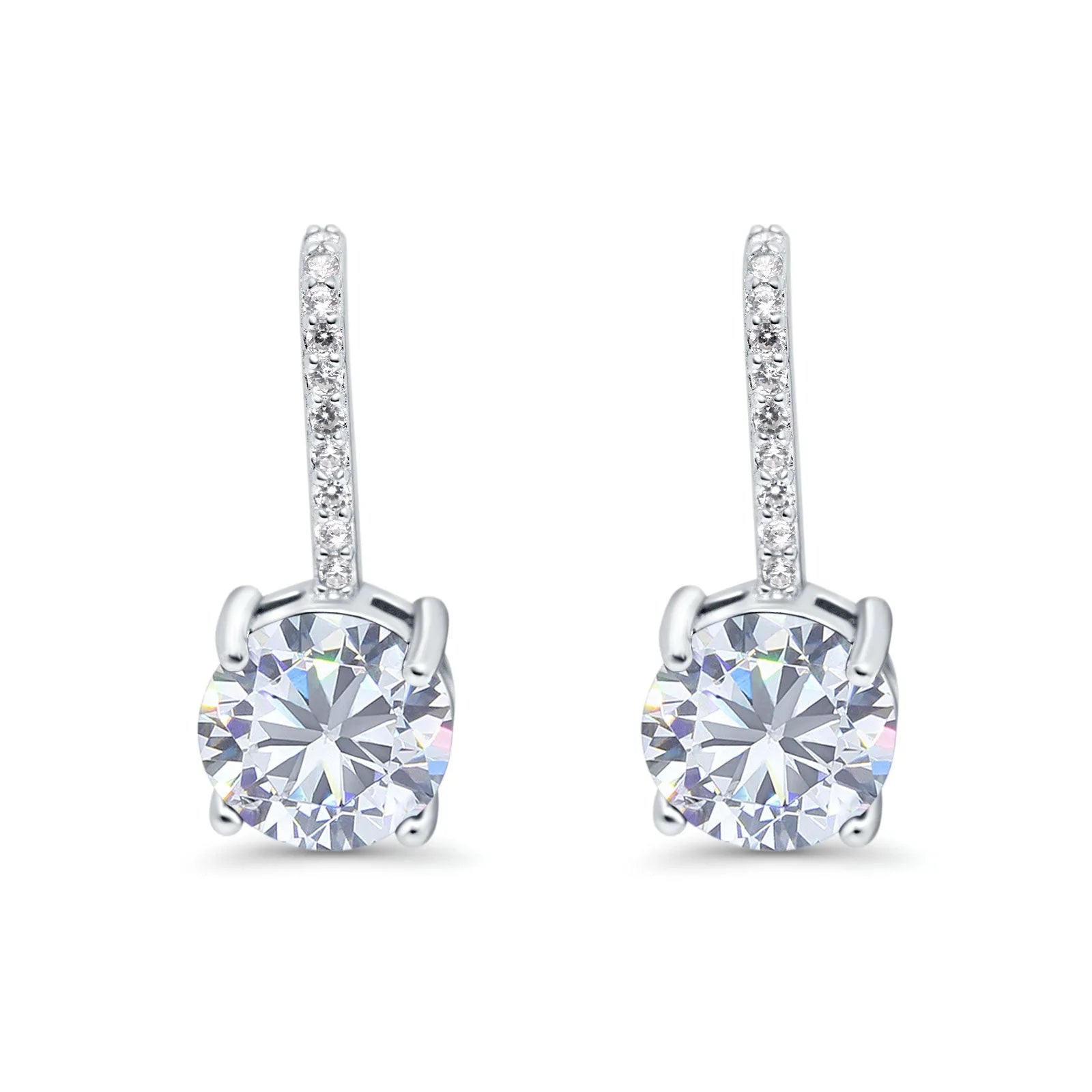 Sterling silver 2025 cz huggie earrings