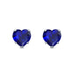 Sterling Silver 6mm Blue Heart Sapphire CZ Earrings
