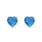 Sterling Silver Topaz Heart Stud Earrings