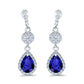 Sterling Silver Blue Sapphire Pear Shaped Drop Earrings