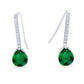 Sterling Silver Emerald CZ Teardrop Silver Birthstone Earrings