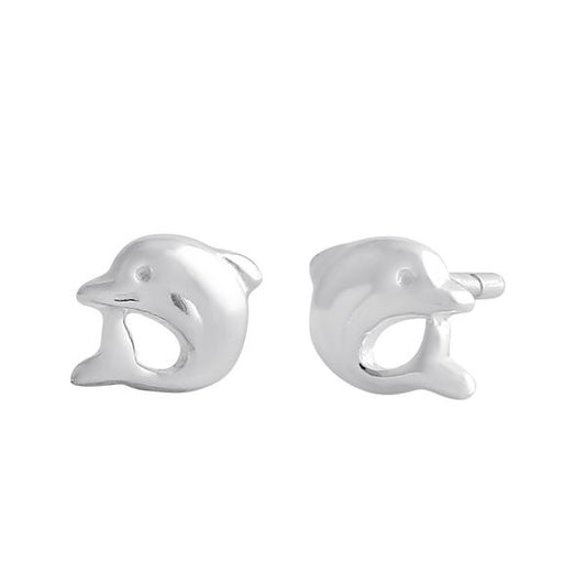 Children's Sterling Silver Dolphin Stud Earrings