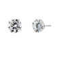 14K White Gold 6mm Round Cut Clear CZ Earrings