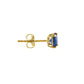 14K Yellow Gold 3mm Princess Cut Blue Sapphire CZ Earrings