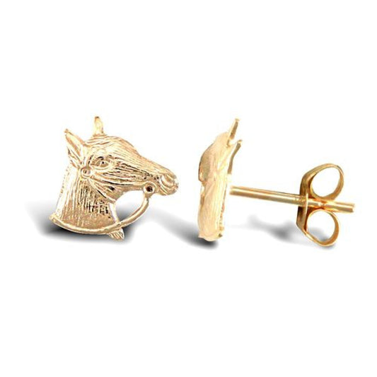 Children's 9ct Yellow Gold Horse Stud Earrings