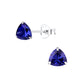 Sterling Silver 6mm Triangle Trillion Cut Tanzanite CZ Stud Earrings