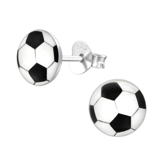 Children's 925 Sterling Silver Football Stud Earrings