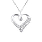 Sterling Silver Cubic Zirconia Open Heart Necklace