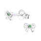 Children's Sterling Silver Tiny Bow May Birthstone Stud Earrings