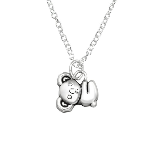 Children's Sterling Silver Plain Koala Bear Necklace