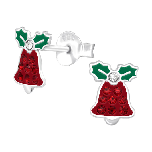 Children's Sterling Silver Christmas Bells Earrings