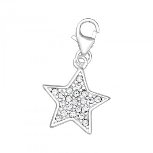 Sterling Silver Star CZ Clip On Charm - Melchior Jewellery 
