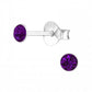 Sterling Silver Crystal 3mm Round Stud Earrings - Choose Your Colour - Melchior Jewellery 