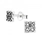 Sterling Silver Small Knot Square Stud Earrings
