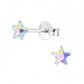 Children's Sterling Silver 4mm AB Aquamarine Star Stud Earrings
